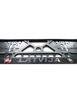 Номерная рамка с рельефным знаком Латвия с флагом   